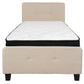 Tribeca Twin Size Tufted Upholstered Platform Bed In Beige Fabric With Memory Foam Mattress By Flash Furniture | Beds | Modishstore - 3