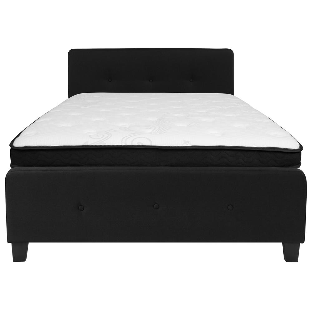 Tribeca Full Size Tufted Upholstered Platform Bed In Black Fabric With Memory Foam Mattress By Flash Furniture | Beds | Modishstore - 3