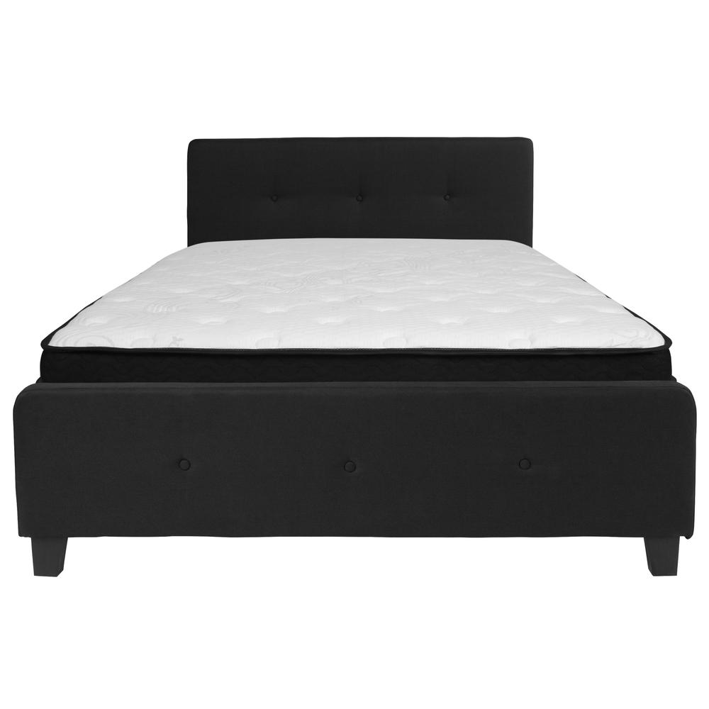 Tribeca Queen Size Tufted Upholstered Platform Bed In Black Fabric With Memory Foam Mattress By Flash Furniture | Beds | Modishstore - 3