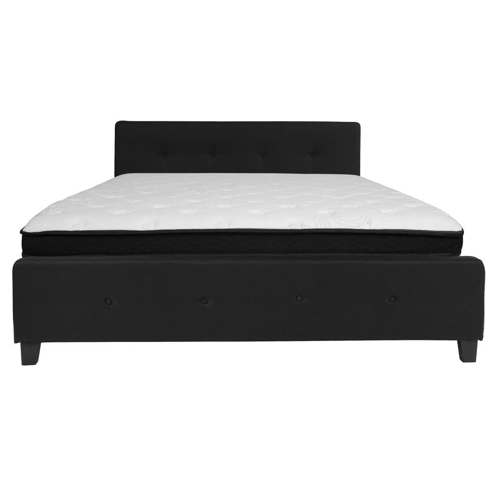 Tribeca King Size Tufted Upholstered Platform Bed In Black Fabric With Memory Foam Mattress By Flash Furniture | Beds | Modishstore - 3