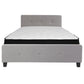 Tribeca Queen Size Tufted Upholstered Platform Bed In Light Gray Fabric With Memory Foam Mattress By Flash Furniture | Beds | Modishstore - 3