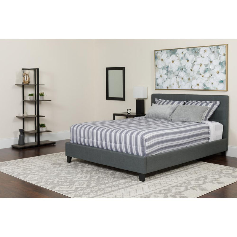 Tribeca Twin Size Tufted Upholstered Platform Bed In Dark Gray Fabric With Memory Foam Mattress By Flash Furniture | Beds | Modishstore