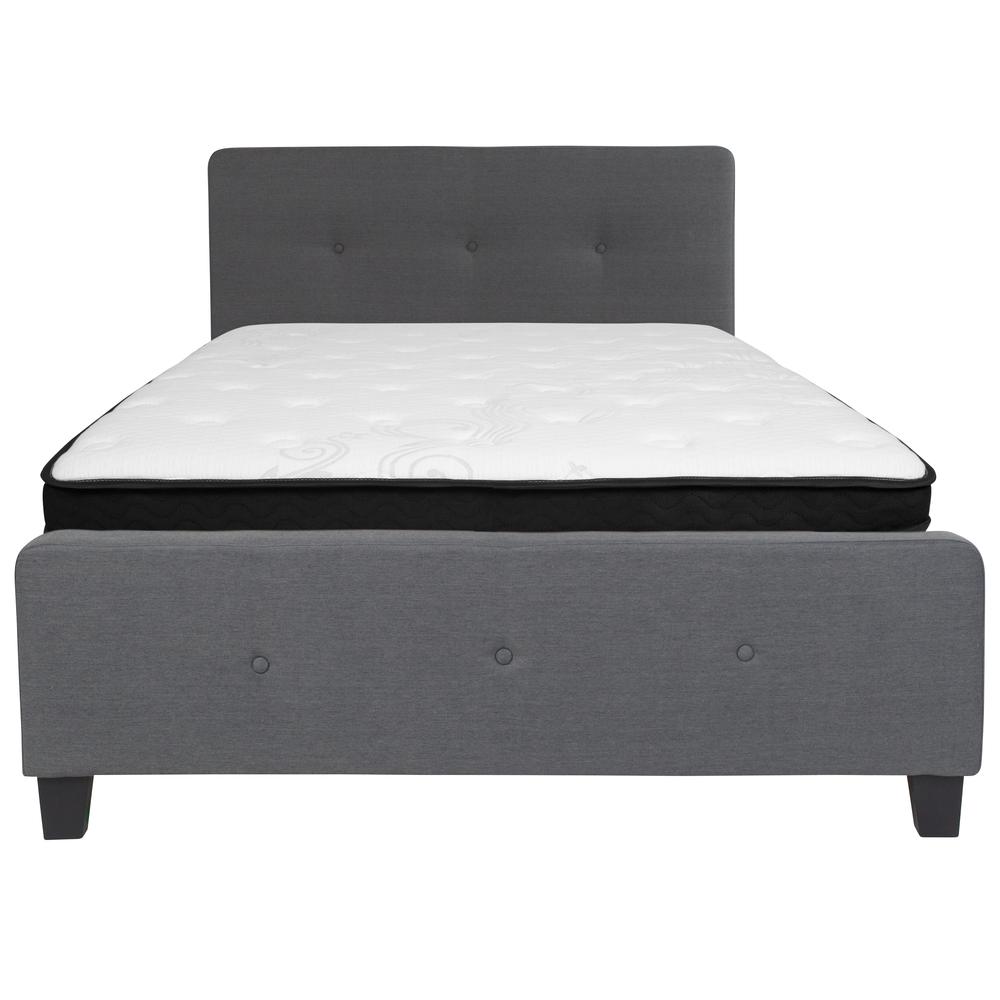 Tribeca Full Size Tufted Upholstered Platform Bed In Dark Gray Fabric With Memory Foam Mattress By Flash Furniture | Beds | Modishstore - 3