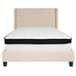 Riverdale Full Size Tufted Upholstered Platform Bed In Beige Fabric With Memory Foam Mattress By Flash Furniture | Beds | Modishstore - 3