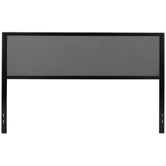 Melbourne Metal Upholstered King Size Headboard In Dark Gray Fabric By Flash Furniture