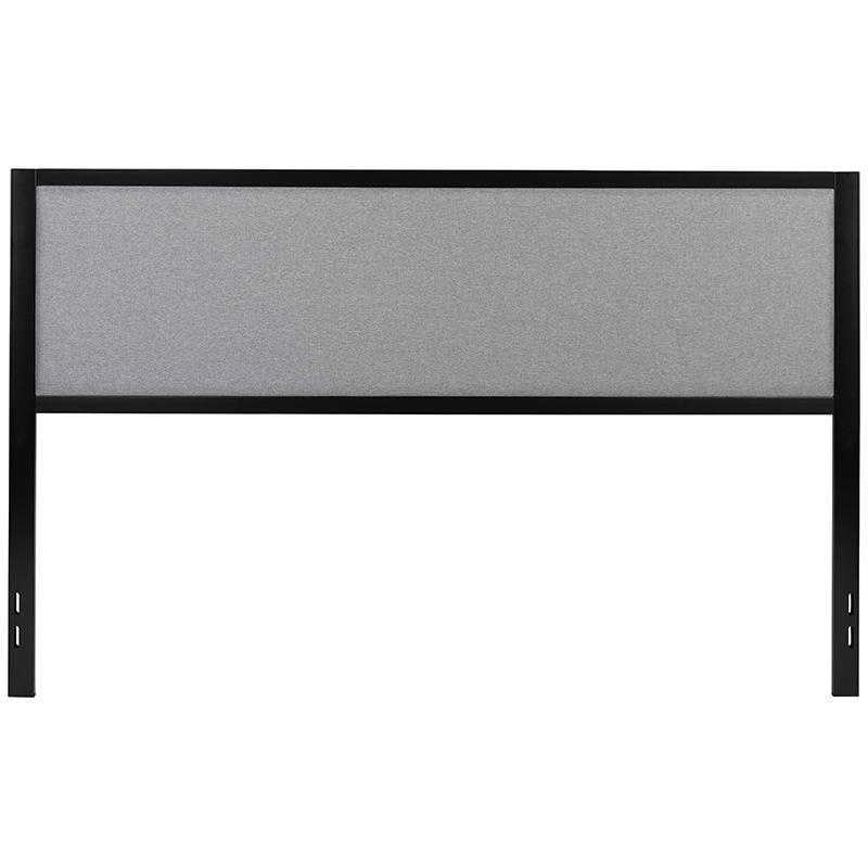 Melbourne Metal Upholstered King Size Headboard In Light Gray Fabric By Flash Furniture | Headboards | Modishstore - 1