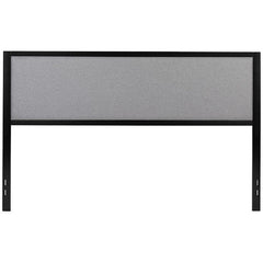 Melbourne Metal Upholstered King Size Headboard In Light Gray Fabric By Flash Furniture