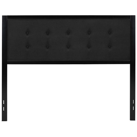 Bristol Metal Tufted Upholstered Queen Size Headboard In Black Fabric By Flash Furniture | Headboards | Modishstore