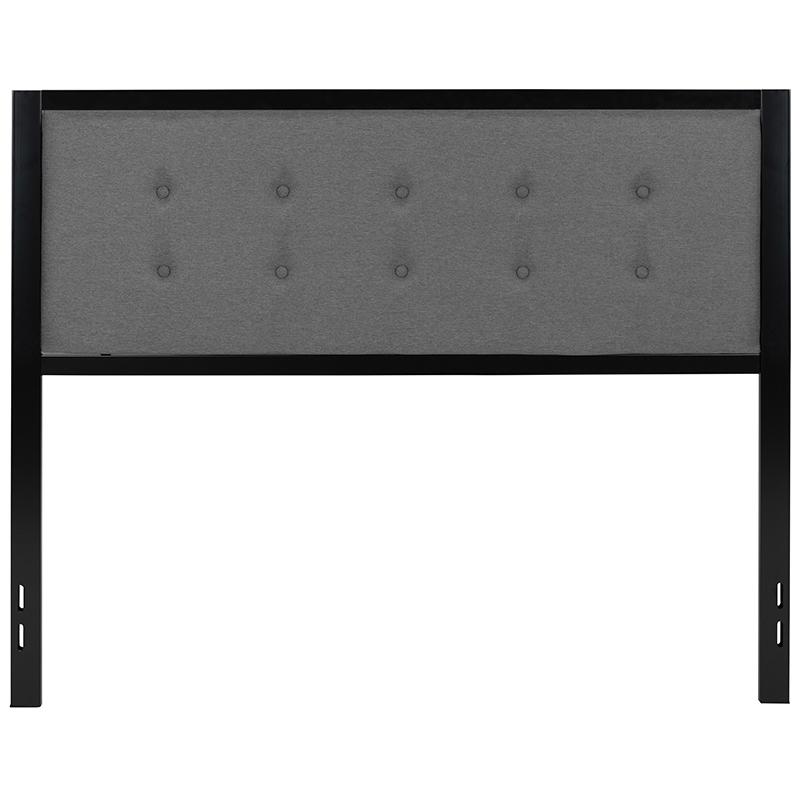 Bristol Metal Tufted Upholstered Queen Size Headboard In Dark Gray Fabric By Flash Furniture | Headboards | Modishstore