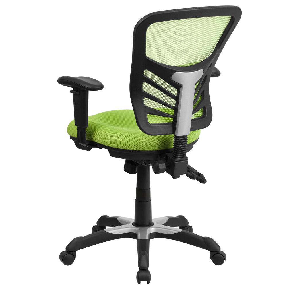 Mid-Back Green Mesh Multifunction Executive Swivel Ergonomic Office Chair With Adjustable Arms By Flash Furniture | Office Chairs | Modishstore - 2