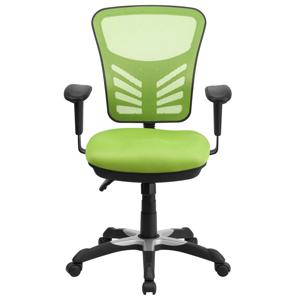 Mid-Back Green Mesh Multifunction Executive Swivel Ergonomic Office Chair With Adjustable Arms By Flash Furniture | Office Chairs | Modishstore - 4