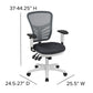 Mid-Back Dark Gray Mesh Multifunction Executive Swivel Ergonomic Office Chair With Adjustable Arms And White Frame By Flash Furniture | Office Chairs | Modishstore - 4