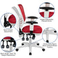 Mid-Back Red Mesh Multifunction Executive Swivel Ergonomic Office Chair With Adjustable Arms And White Frame By Flash Furniture | Office Chairs | Modishstore - 2