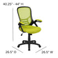 High Back Green Mesh Ergonomic Swivel Office Chair With Black Frame And Flip-Up Arms By Flash Furniture | Office Chairs | Modishstore - 4