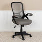 High Back Light Gray Mesh Ergonomic Swivel Office Chair With Black Frame And Flip-Up Arms By Flash Furniture | Office Chairs | Modishstore - 3