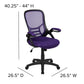 High Back Purple Mesh Ergonomic Swivel Office Chair With Black Frame And Flip-Up Arms By Flash Furniture | Office Chairs | Modishstore - 4