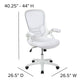 High Back White Mesh Ergonomic Swivel Office Chair With White Frame And Flip-Up Arms By Flash Furniture | Office Chairs | Modishstore - 4