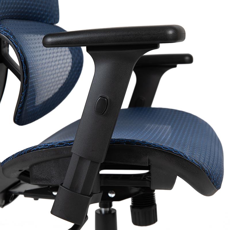 Ergonomic Mesh Office Chair With 2-To-1 Synchro-Tilt, Adjustable Headrest, Lumbar Support, And Adjustable Pivot Arms In Blue By Flash Furniture | Office Chairs | Modishstore