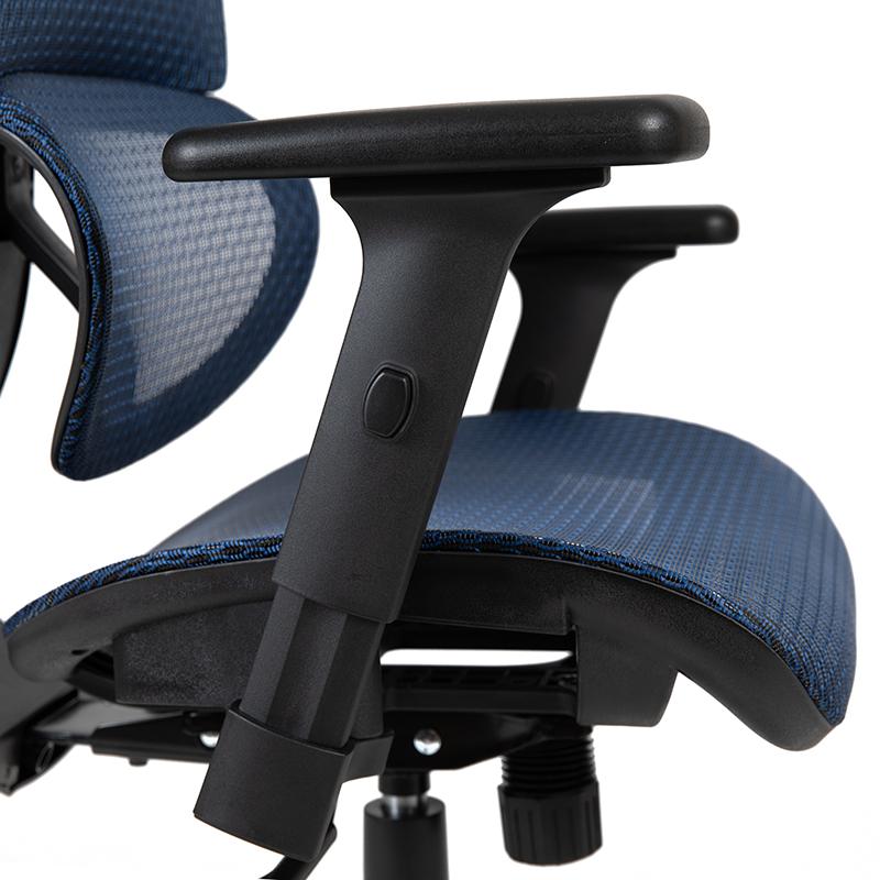 Ergonomic Mesh Office Chair With 2-To-1 Synchro-Tilt, Adjustable Headrest, Lumbar Support, And Adjustable Pivot Arms In Blue By Flash Furniture | Office Chairs | Modishstore - 2