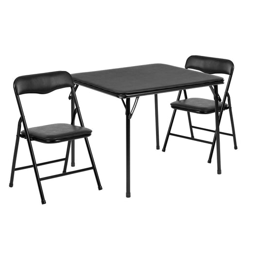 Kids Black 3 Piece Folding Table And Chair Set By Flash Furniture | Dining Sets | Modishstore - 1