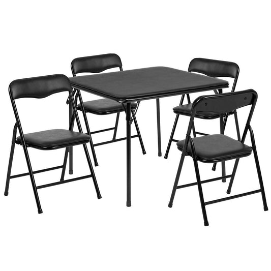 Kids Black 5 Piece Folding Table And Chair Set By Flash Furniture | Dining Sets | Modishstore
