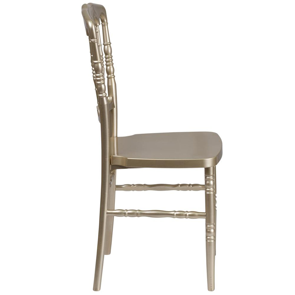 Hercules Series Gold Resin Stacking Napoleon Chair By Flash Furniture | Side Chairs | Modishstore - 2