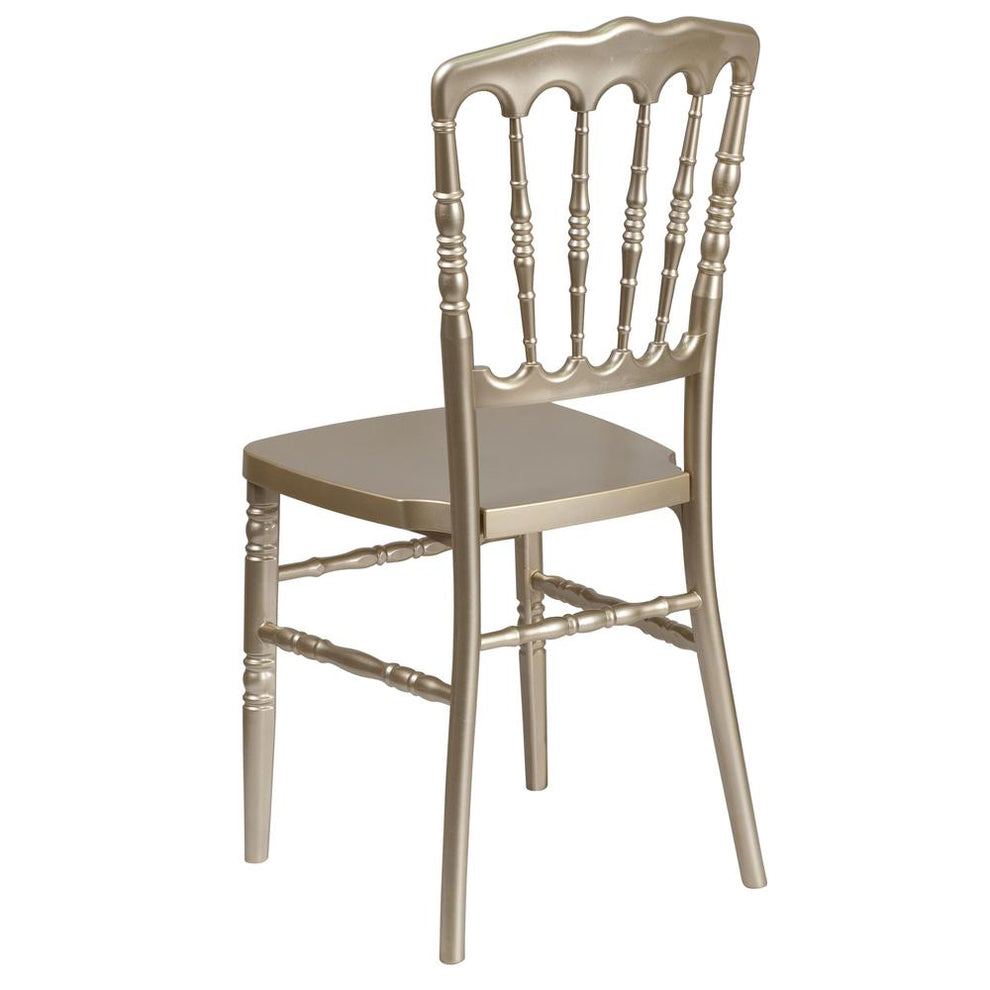 Hercules Series Gold Resin Stacking Napoleon Chair By Flash Furniture | Side Chairs | Modishstore - 3