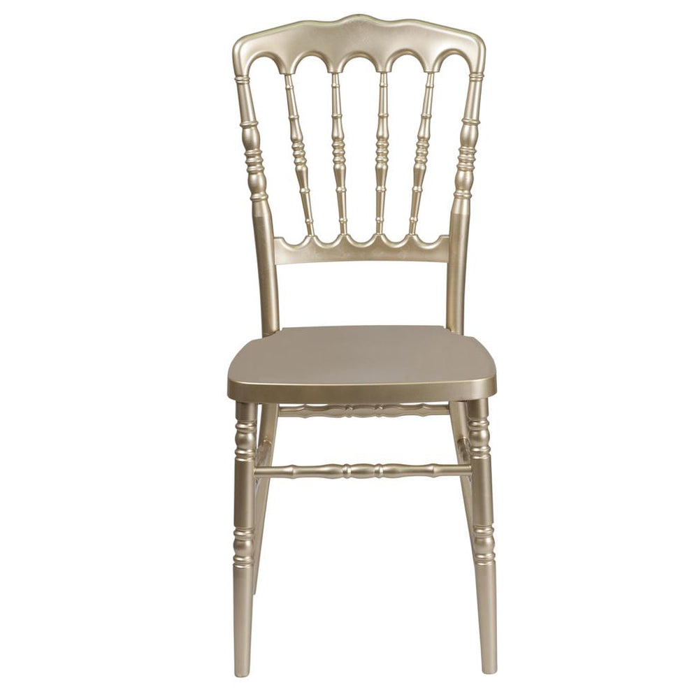 Hercules Series Gold Resin Stacking Napoleon Chair By Flash Furniture | Side Chairs | Modishstore - 4
