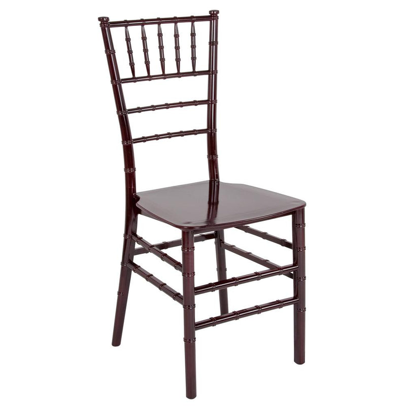Hercules Series Mahogany Resin Stacking Chiavari Chair By Flash Furniture | Side Chairs | Modishstore - 1