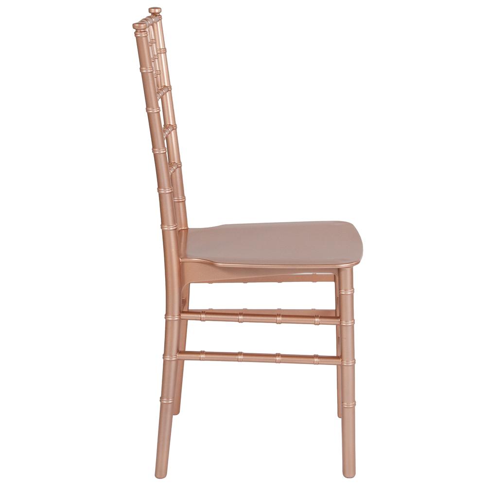 Hercules Series Rose Gold Resin Stacking Chiavari Chair By Flash Furniture | Side Chairs | Modishstore - 2