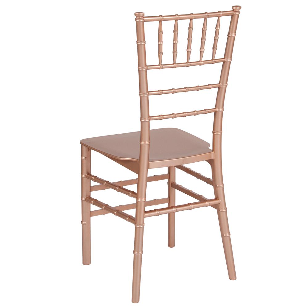 Hercules Series Rose Gold Resin Stacking Chiavari Chair By Flash Furniture | Side Chairs | Modishstore - 3