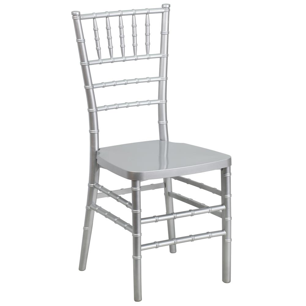 Hercules Premium Series Silver Resin Stacking Chiavari Chair By Flash Furniture | Dining Chairs | Modishstore - 1