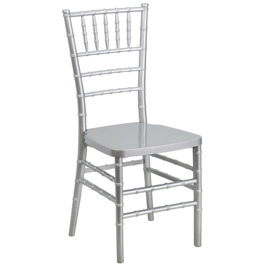 Hercules Premium Series Silver Resin Stacking Chiavari Chair By Flash Furniture | Dining Chairs | Modishstore - 1