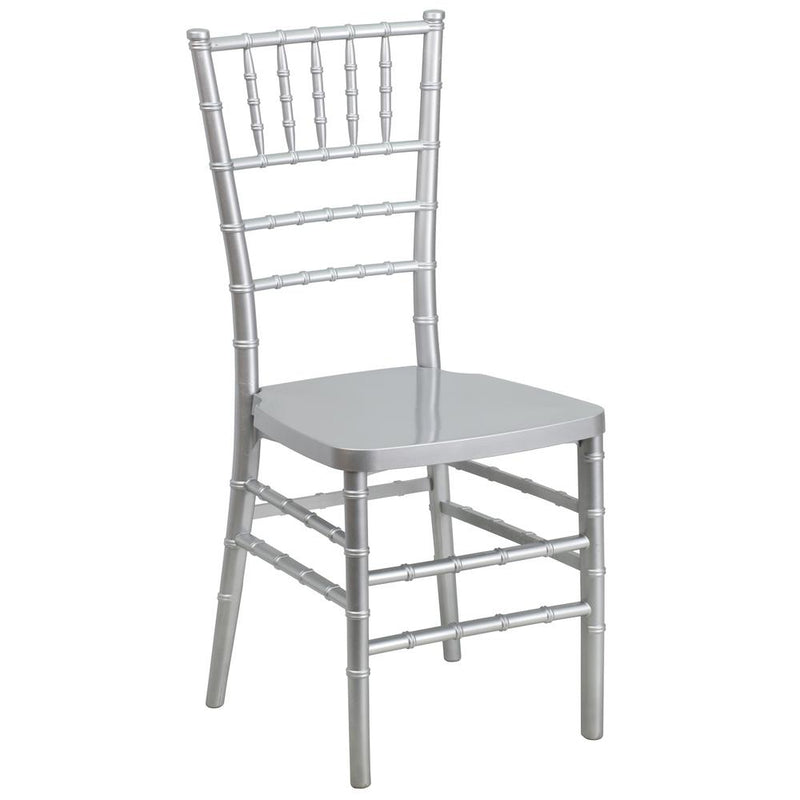 Hercules Premium Series Silver Resin Stacking Chiavari Chair By Flash Furniture | Dining Chairs | Modishstore - 1