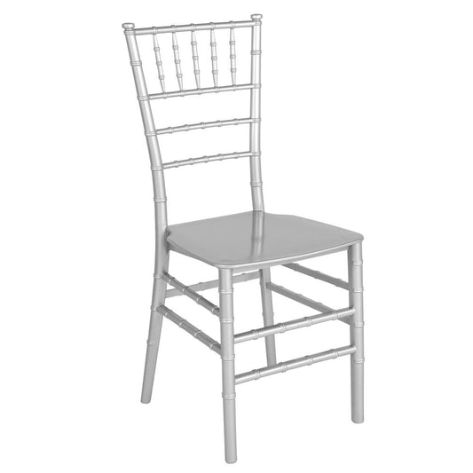 Hercules Series Silver Resin Stacking Chiavari Chair By Flash Furniture | Side Chairs | Modishstore