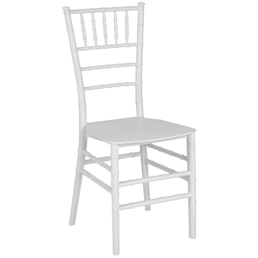 Hercules Series White Resin Stacking Chiavari Chair By Flash Furniture | Side Chairs | Modishstore
