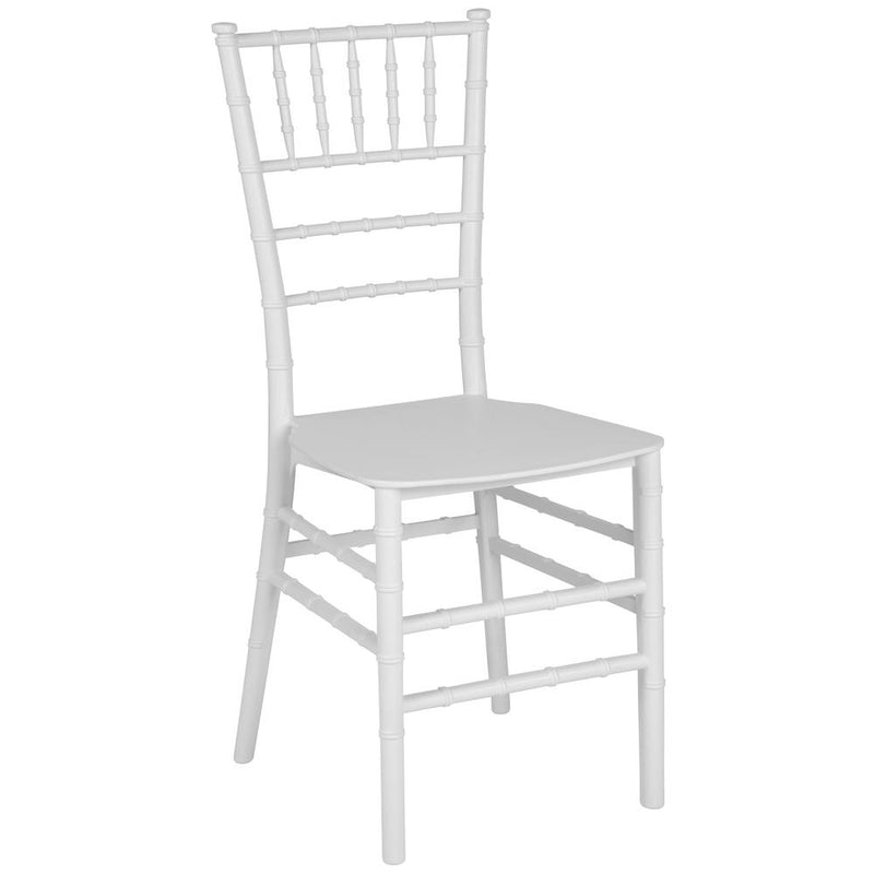Hercules Series White Resin Stacking Chiavari Chair By Flash Furniture | Side Chairs | Modishstore