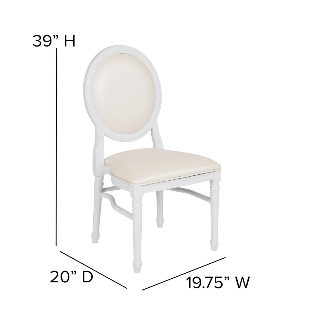 Hercules Series 900 Lb. Capacity King Louis Chair With White Vinyl Back And Seat And White Frame By Flash Furniture | Dining Chairs | Modishstore - 4