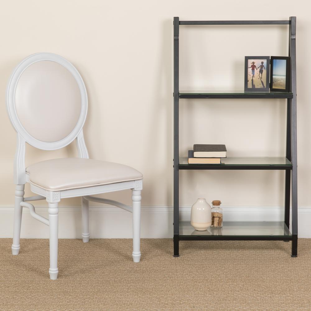 Hercules Series 900 Lb. Capacity King Louis Chair With White Vinyl Back And Seat And White Frame By Flash Furniture | Dining Chairs | Modishstore - 1