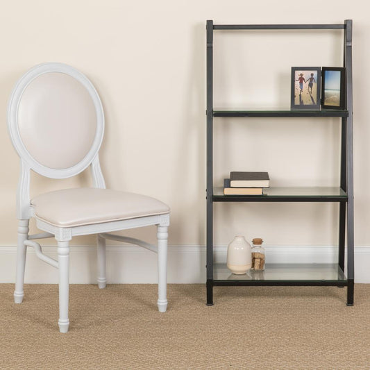 Hercules Series 900 Lb. Capacity King Louis Chair With White Vinyl Back And Seat And White Frame By Flash Furniture | Dining Chairs | Modishstore - 1