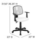 Flash Fundamentals Mid-Back White Mesh Swivel Task Office Chair With Pivot Back And Arms, Bifma Certified By Flash Furniture | Office Chairs | Modishstore - 4