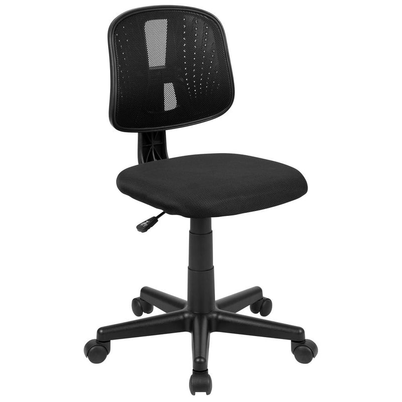 Flash Fundamentals Mid-Back Black Mesh Swivel Task Office Chair With Pivot Back, Bifma Certified By Flash Furniture | Office Chairs | Modishstore