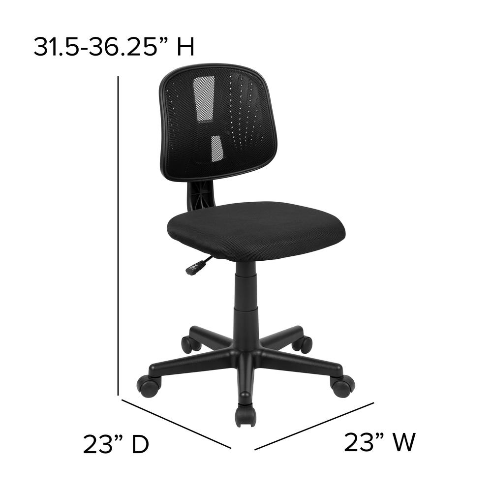 Flash Fundamentals Mid-Back Black Mesh Swivel Task Office Chair With Pivot Back, Bifma Certified By Flash Furniture | Office Chairs | Modishstore - 4