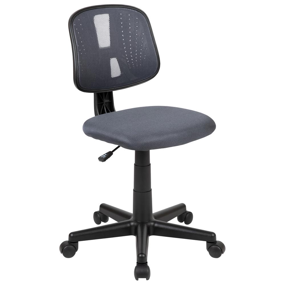 Flash Fundamentals Mid-Back Gray Mesh Swivel Task Office Chair With Pivot Back, Bifma Certified By Flash Furniture | Office Chairs | Modishstore - 1