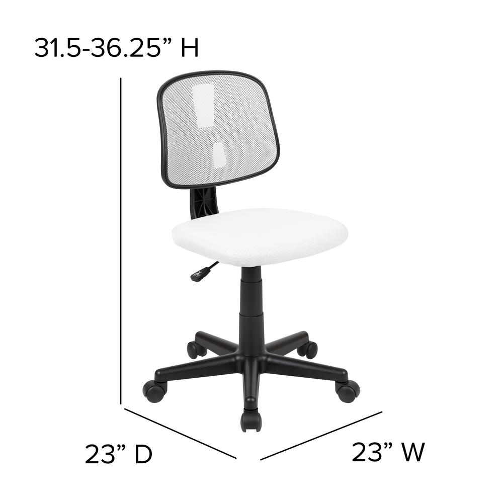 Flash Fundamentals Mid-Back White Mesh Swivel Task Office Chair With Pivot Back, Bifma Certified By Flash Furniture | Office Chairs | Modishstore - 4