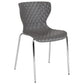 Lowell Contemporary Design Gray Plastic Stack Chair By Flash Furniture | Side Chairs | Modishstore - 1