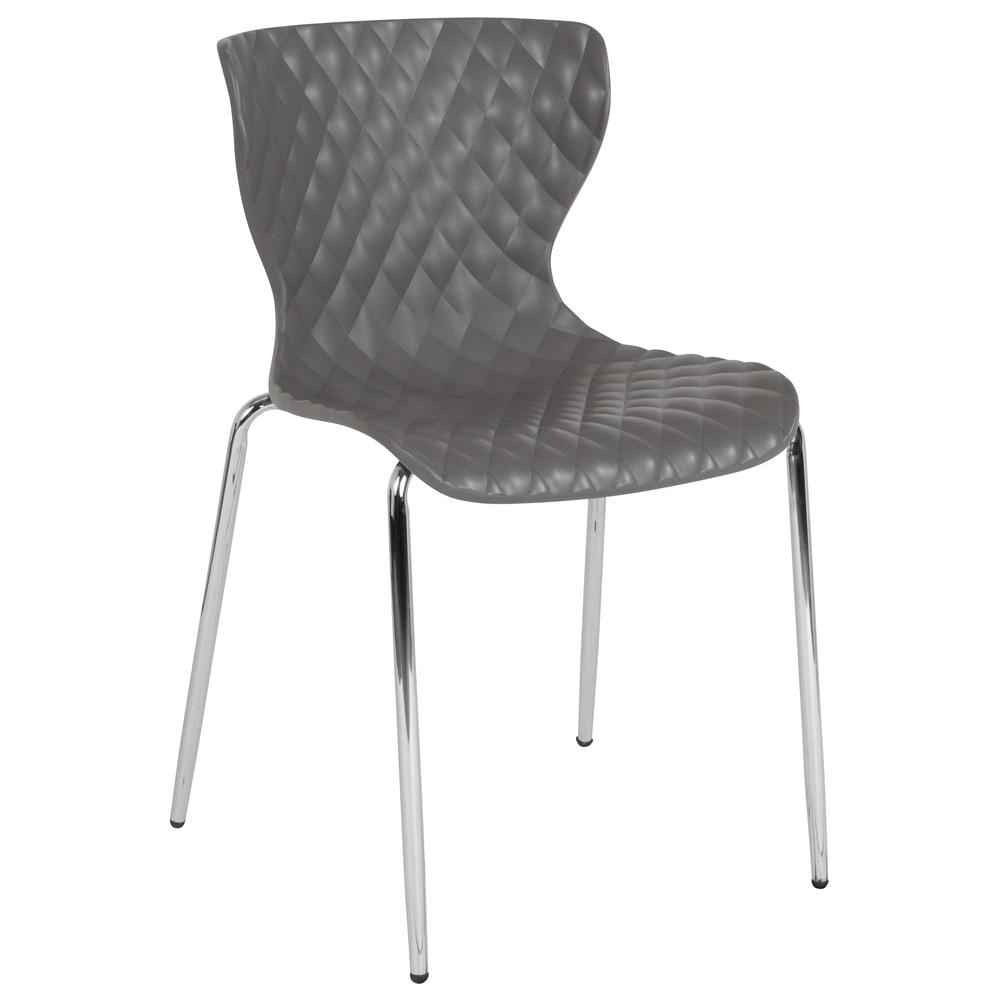 Lowell Contemporary Design Gray Plastic Stack Chair By Flash Furniture | Side Chairs | Modishstore - 1