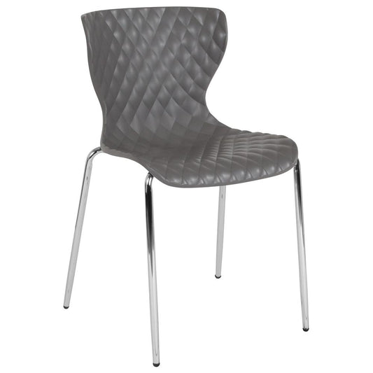 Lowell Contemporary Design Gray Plastic Stack Chair By Flash Furniture | Side Chairs | Modishstore - 1