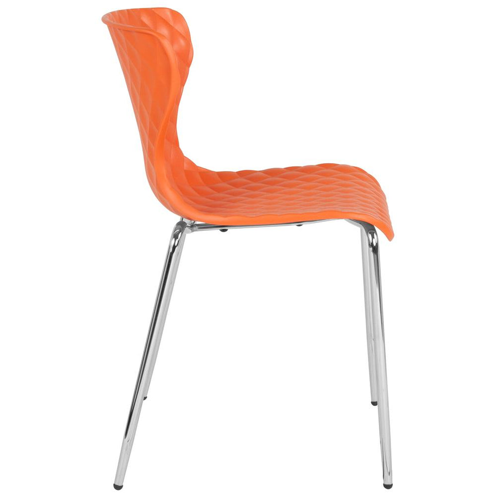Lowell Contemporary Design Orange Plastic Stack Chair By Flash Furniture | Side Chairs | Modishstore - 2