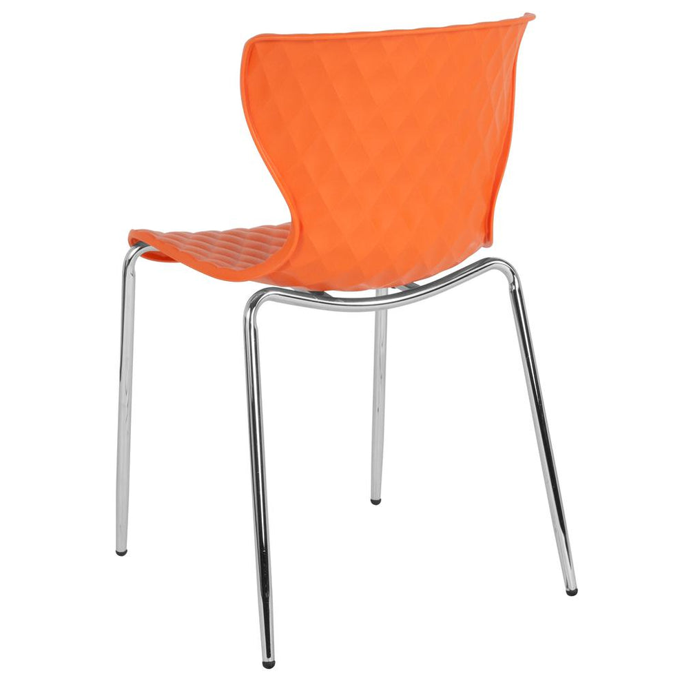 Lowell Contemporary Design Orange Plastic Stack Chair By Flash Furniture | Side Chairs | Modishstore - 3